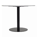 Круглый обеденный стол с белой мраморной столешницей White Tabletop on Black Base варинант исполнения - 4 | Loft Concept в Екатеринбурге