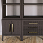 Модульный стеллаж Primo из трех составных элементов Темный орех варинант исполнения - 6 | Loft Concept в Екатеринбурге