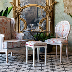 Стул из массива бука светло-серый с растительным орнаментом Raffael Angel Grey Chair варинант исполнения - 4 | Loft Concept в Екатеринбурге