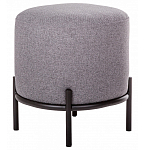 Круглый пуф на металлических ножках с обивкой из рогожки Casey Poof варинант исполнения - 1 | Loft Concept в Екатеринбурге