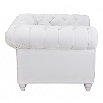 Кресло низкое с мягкой обивкой из велюра на 4-х ножках из массива березы Sophie Armchair white варинант исполнения - 2 | Loft Concept в Екатеринбурге