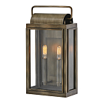 Настенный фонарь прямоугольной формы цвета состаренная латунь с двумя лампами Hinkley варинант исполнения - 1 | Loft Concept в Екатеринбурге