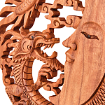 Панно из дерева дракон и луна Panel With Animals варинант исполнения - 2 | Loft Concept в Екатеринбурге