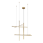 Люстра с 6-ю  пересекающимися цилиндрическими плафонами на тонких тросах Trumpet tube варинант исполнения - 4 | Loft Concept в Екатеринбурге