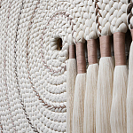 Художественный Гобелен Макраме White Disk Harmony варинант исполнения - 3 | Loft Concept в Екатеринбурге