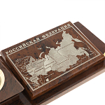 Настольный письменный набор с часами в виде пирамиды из природного камня обсидиана Pyramid of Time варинант исполнения - 4 | Loft Concept в Екатеринбурге