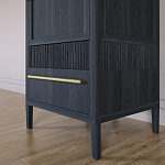 Узкий Шкаф Primo с 2 выдвижными ящиками Черный дуб варинант исполнения - 4 | Loft Concept в Екатеринбурге