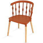 Пластиковый стул на ножках из массива бука Ferret Spiral Brown варинант исполнения - 7 | Loft Concept в Екатеринбурге