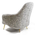 Кресло мягкое с принтом на золотистых ножках Onlooker варинант исполнения - 4 | Loft Concept в Екатеринбурге