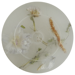 Круглая подставка под благовония из эпоксидной смолы с цветами белая Epoxy Resin Flowers Incense Stand White