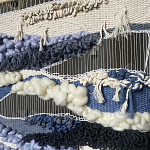 Современное ткачество гобелен в синих оттенках Blue Undine II варинант исполнения - 2 | Loft Concept в Екатеринбурге