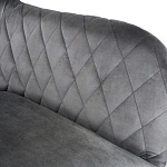 Барный стул со спинкой и подлокотниками на 4-х деревянных ножках Douglas Rhombus Серый Велюр варинант исполнения - 4 | Loft Concept в Екатеринбурге