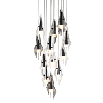 Люстра каскадная с 12-ю рельефными прозрачными плафонами Glass Pod  варинант исполнения - 1 | Loft Concept в Екатеринбурге
