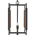 Люстра прямоугольной формы с чёрным каркасом и вставкой из плетеного материала Cage for Light варинант исполнения - 3 | Loft Concept в Екатеринбурге