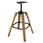 Барный стул со спинкой и подлокотниками на 4-х коричневых ножках Бежевый Велюр Ava Charm варинант исполнения - 3 | Loft Concept в Екатеринбурге