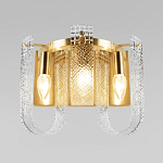 Бра с металлическим основанием золотого цвета и хрустальными подвесками Textured Glass варинант исполнения - 2 | Loft Concept в Екатеринбурге