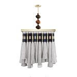 Люстра квадратная плетеная с бахромой Wicker Square Chandelier with Tassels варинант исполнения - 1 | Loft Concept в Екатеринбурге