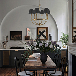 Бра с металлическим основанием бронзового цвета и 2-мя черными конусовидными абажурами Dignity варинант исполнения - 5 | Loft Concept в Екатеринбурге