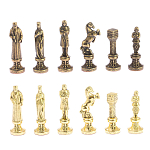 Шахматы Ренессанс из бронзы с доской из натурального камня Змеевик Decorative Thematic Chess  варинант исполнения - 5 | Loft Concept в Екатеринбурге