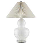 Настольная лампа фарфоровая с плиссированным конусовидным абажуром White Glaze варинант исполнения - 3 | Loft Concept в Екатеринбурге
