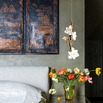 Люстра с белыми цветами на ветвистом каркасе Lure by PELLE варинант исполнения - 3 | Loft Concept в Екатеринбурге