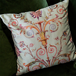 Декоративная подушка светло-зеленая с растительным орнаментом Raffael Floral Green Cushion варинант исполнения - 3 | Loft Concept в Екатеринбурге