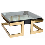 Стол журнальный квадратный с стеклянной столешницей Alonso Glass варинант исполнения - 2 | Loft Concept в Екатеринбурге