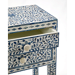 Тумбочка прикроватная White Pearl BEDSIDE CABINET 2 blue DRAWER варинант исполнения - 3 | Loft Concept в Екатеринбурге