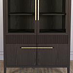 Витрина Primo со стеклянными фасадами и буфетом шпон Темный орех варинант исполнения - 6 | Loft Concept в Екатеринбурге