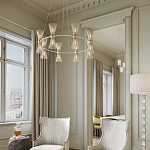 Люстра круглая с фактурными абажурами из тонких металлических палочек Wild Thorns варинант исполнения - 3 | Loft Concept в Екатеринбурге