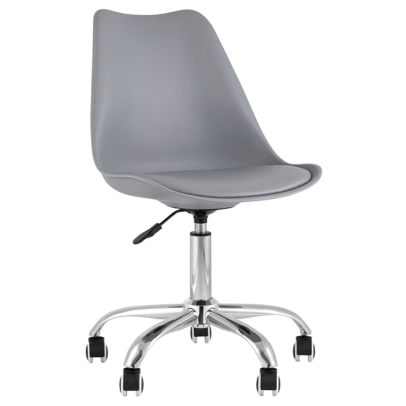 Офисный стул на металлическом основании EGGERY Grey пластик Черный Серый Хром в Екатеринбурге | Loft Concept 