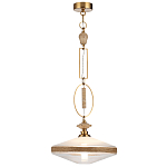 Подвесной светильник с плоским прозрачным плафоном и декоративной вставкой из текстурного камня Tectona  варинант исполнения - 3 | Loft Concept в Екатеринбурге