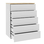 Комод с белым глянцевым фасадом с 5-ю ящиками Grace of Furniture  варинант исполнения - 2 | Loft Concept в Екатеринбурге