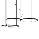 Люстра подвесная светодиодная с 4-мя кольцами черный металл Ring Horizontal варинант исполнения - 1 | Loft Concept в Екатеринбурге