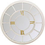 Зеркало настенное в белой металлической раме в виде часов Mirror Tower Clock варинант исполнения - 1 | Loft Concept в Екатеринбурге