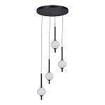 Люстра светодиодная каскадная с 4-мя сферическими стеклянными плафонами Splatter варинант исполнения - 3 | Loft Concept в Екатеринбурге