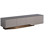 Тумба под телевизор со стеклянной столешницей и с выдвижными ящиками Minimalist Accent варинант исполнения - 1 | Loft Concept в Екатеринбурге