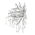Бра с лучеобразным основанием и подвесками из прозрачного стекла в виде длинных капель Droplet Chandelier варинант исполнения - 11 | Loft Concept в Екатеринбурге