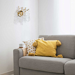 Бра золотого цвета с ветвями и белыми овальными стеклянными подвесками Droplet Chandelier варинант исполнения - 7 | Loft Concept в Екатеринбурге