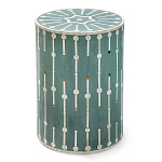 Приставной круглый столик с инкрустацией blue Mandika Bone Inlay  варинант исполнения - 2 | Loft Concept в Екатеринбурге