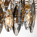 Люстра подвесная круглая с овальными подвесками из стекла дымчатого цвета Harlow Crystal Round варинант исполнения - 2 | Loft Concept в Екатеринбурге