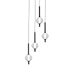 Люстра светодиодная каскадная с 4-мя сферическими стеклянными плафонами Splatter варинант исполнения - 2 | Loft Concept в Екатеринбурге