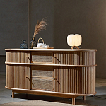 Дизайнерский комод овальный с фактурным фасадом и вставками из плетеных элементов Ambar варинант исполнения - 2 | Loft Concept в Екатеринбурге