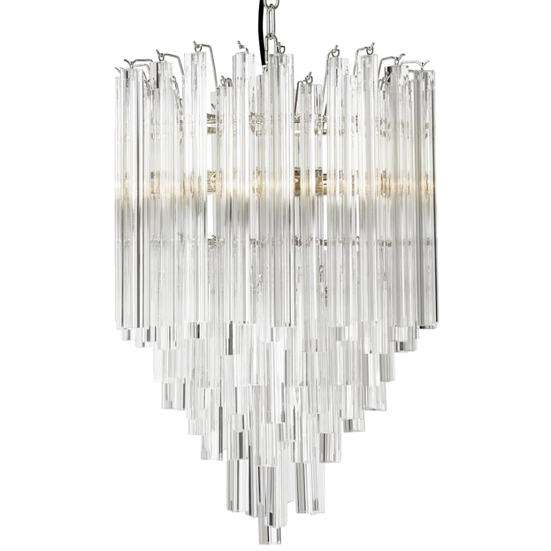 Люстра Chandelier Salerno Clear Никель Прозрачный (Transparent) в Екатеринбурге | Loft Concept 