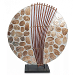 Настольная лампа из перламутра и дерева на подставке Indonesian Shell варинант исполнения - 2 | Loft Concept в Екатеринбурге