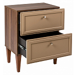 Тумба прикроватная бежевая из массива бука с 2-мя ящиками Wenge Light варинант исполнения - 4 | Loft Concept в Екатеринбурге