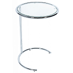 Приставной столик на серебристом основании с столешницей из стекла Noir варинант исполнения - 1 | Loft Concept в Екатеринбурге