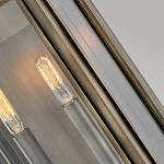 Настенный фонарь прямоугольной формы цвета состаренная латунь с двумя лампами Hinkley варинант исполнения - 2 | Loft Concept в Екатеринбурге