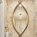 Зеркало овальное в деревянной золотистой раме Oval Gold Lines варинант исполнения - 3 | Loft Concept в Екатеринбурге