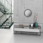 Настенное зеркало круглой формы в черной металлической раме BUBBLE MIRROR BLACK варинант исполнения - 2 | Loft Concept в Екатеринбурге